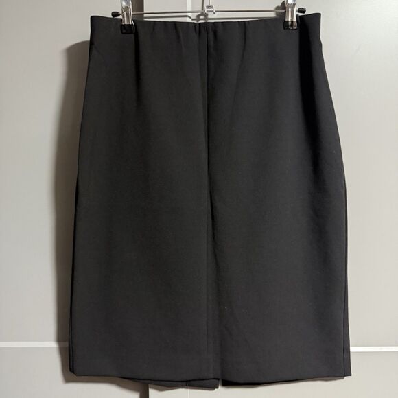 VINCE Women Elastic Waist Back Slit Zipper Stretch Pencil Skirt Black 8 Career - Picture 1 of 7